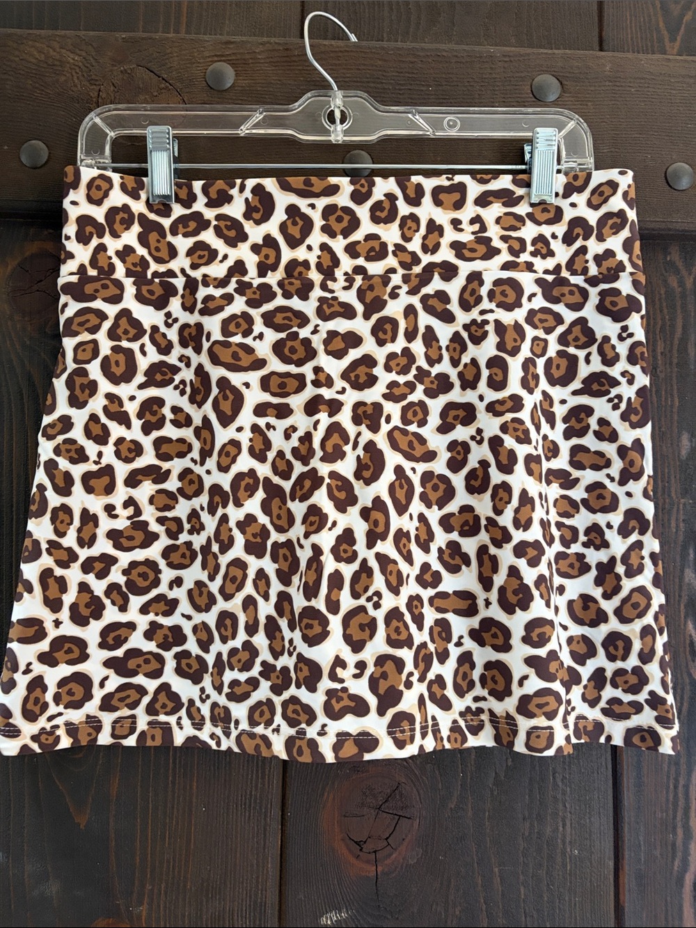 Leopard Print Mini Skirt - Brown/White